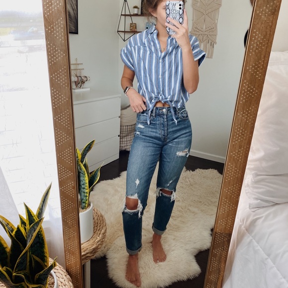 Forever 21 Tops - Forever 21 Striped Button Down